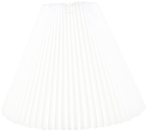 Lampeskærm Plissé med runde kanter 12x25x32 Hvid plastik L-E27